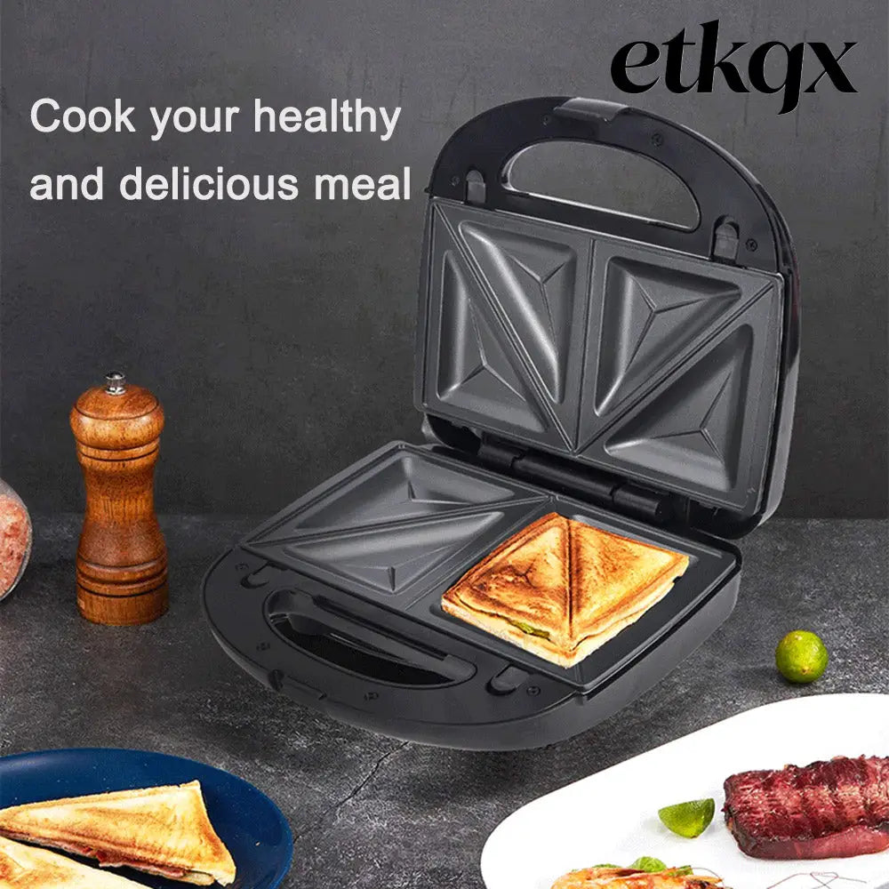 6-in-1 Waffle Maker & Grill | Sandwich Doughnut & Breakfast Maker - Cooking Grinder