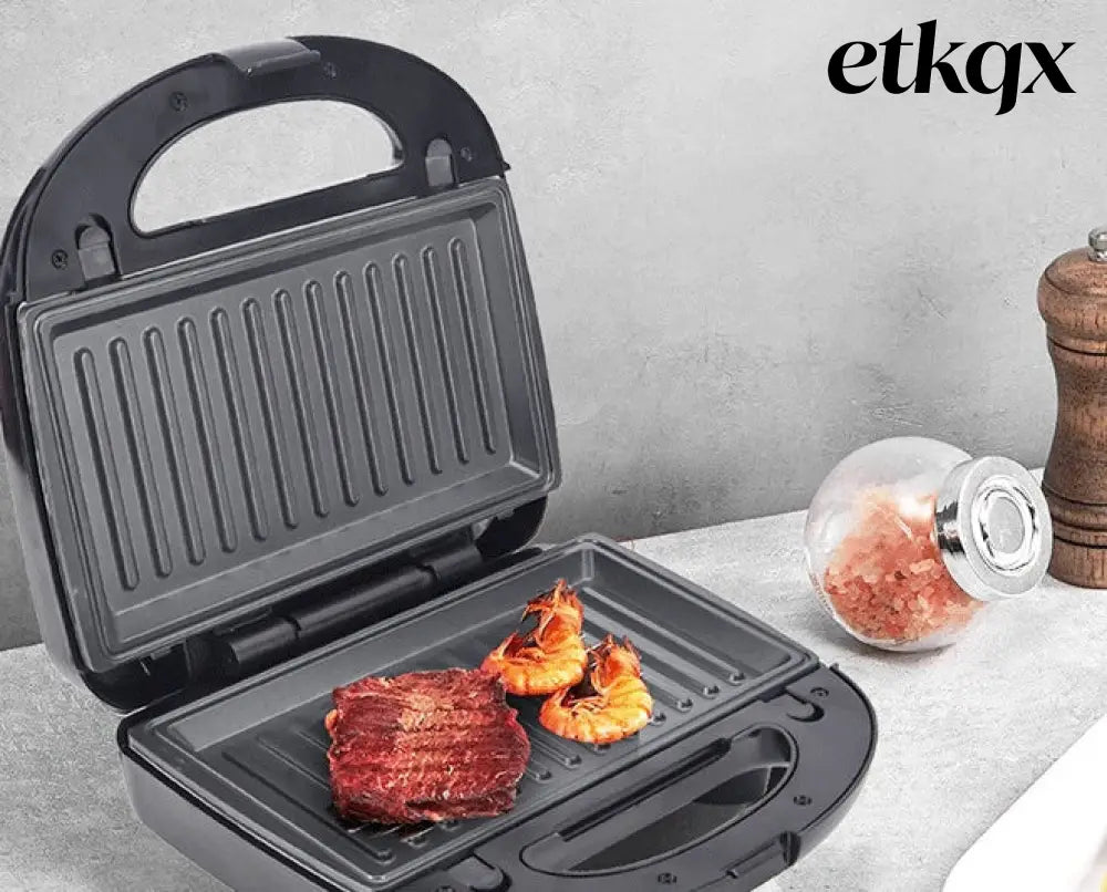 6-in-1 Waffle Maker & Grill | Sandwich Doughnut & Breakfast Maker - Cooking Grinder