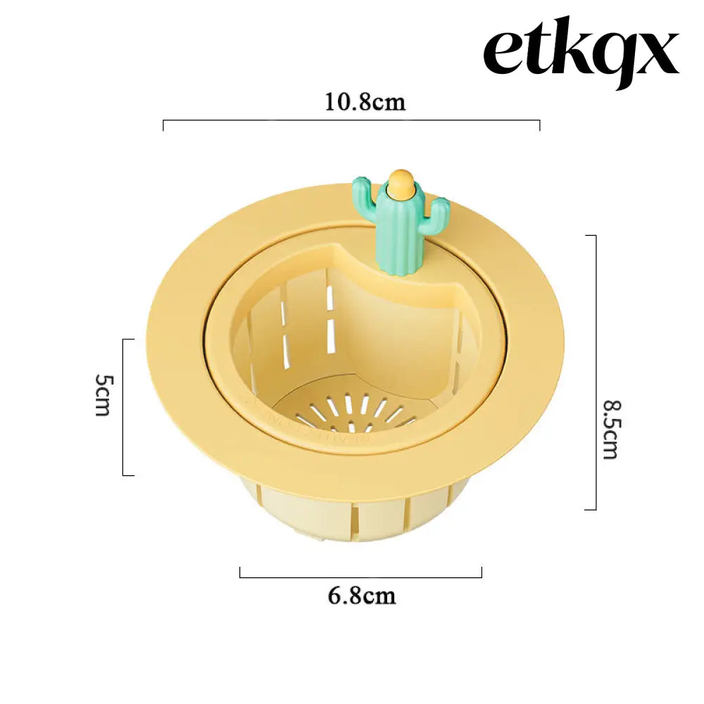 Cactus Sink Drain Strainer Press Automatic Dumping Basket - Yellow widened gasket - Electric Kettle