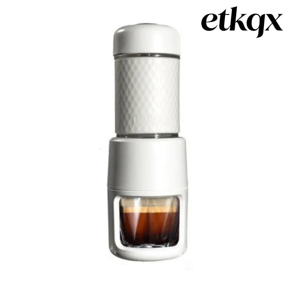 Portable Manual Espresso Coffee Machine - white - Food Processor