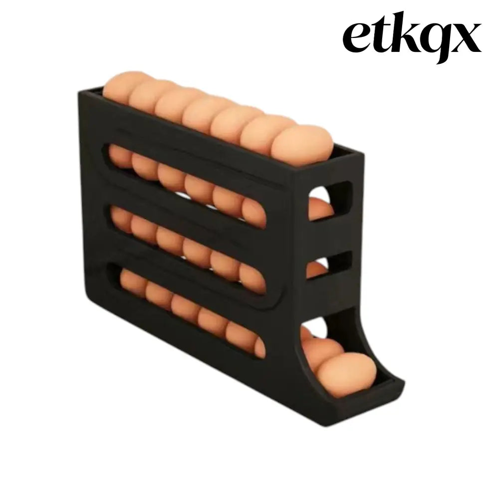Refrigerator 4-Layer Automatic Egg Roller Sliding Egg - Black / Without packing / 1PC - Cooking Grinder