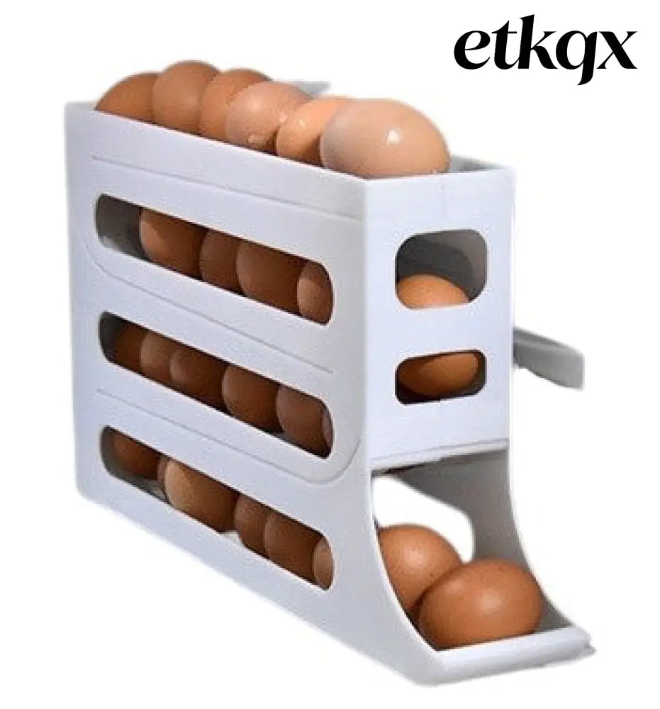 Refrigerator 4-Layer Automatic Egg Roller Sliding Egg - Gray / Without packing / 1PC - Cooking Grinder